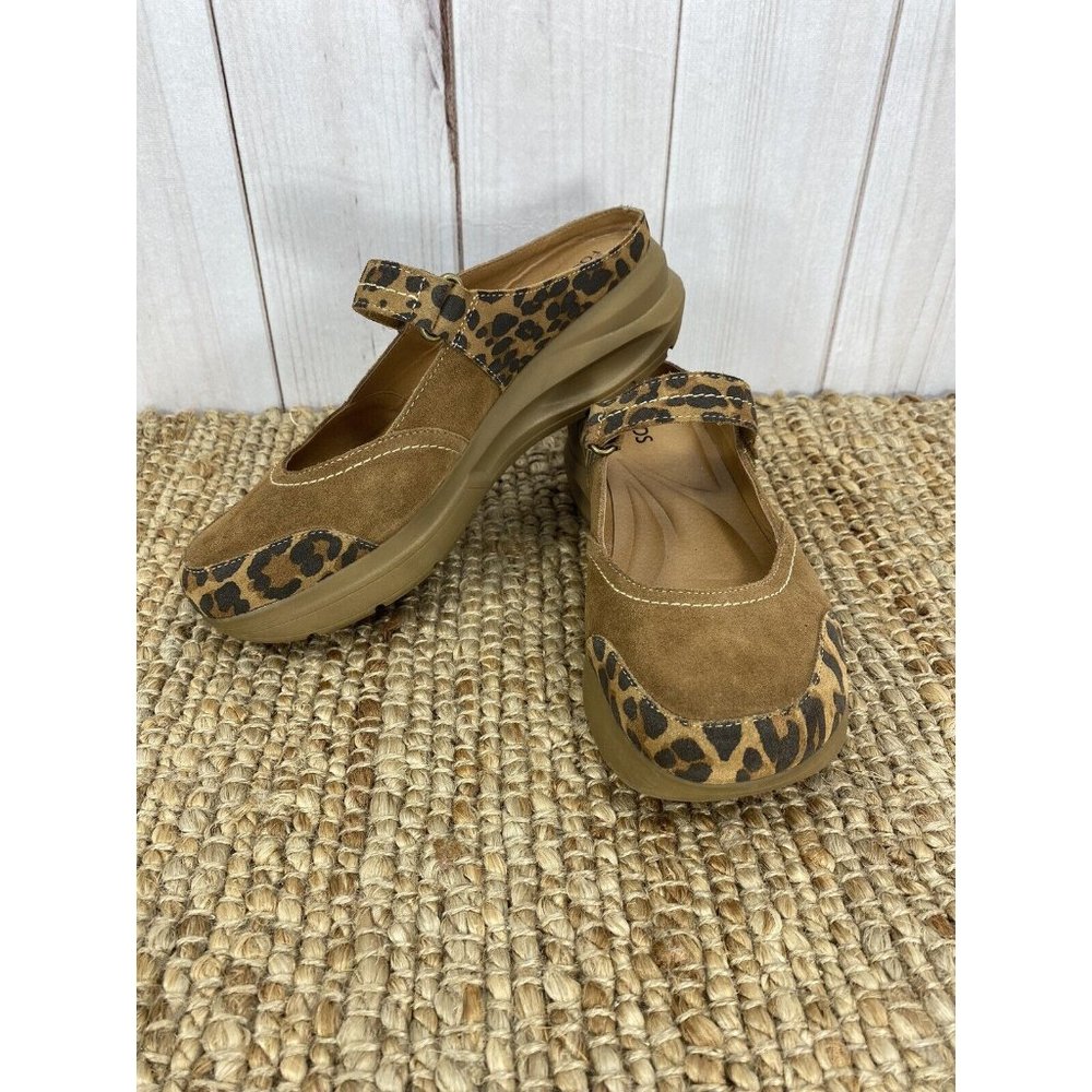 White Mountain Footbeds Womens Cheetah Print Mary Jane Sandal 200-W32258 Size 9M